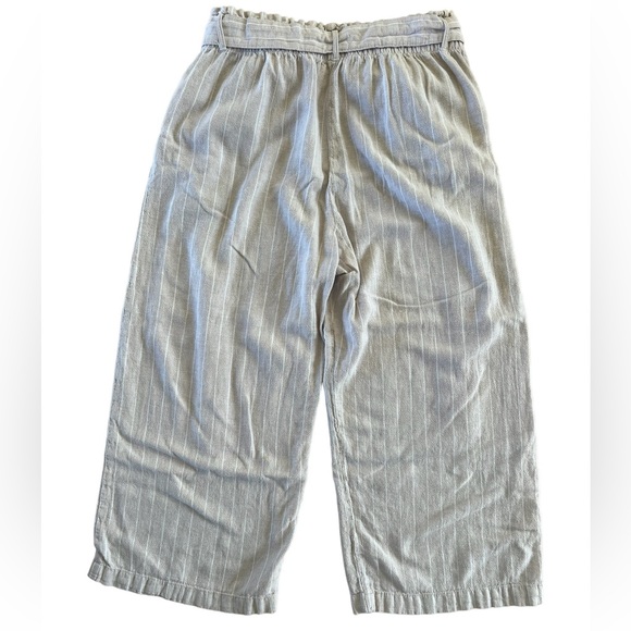 Streetwear Society Linen Wide Leg Cropped Pant Oatmeal & White Size XL - Picture 3 of 7